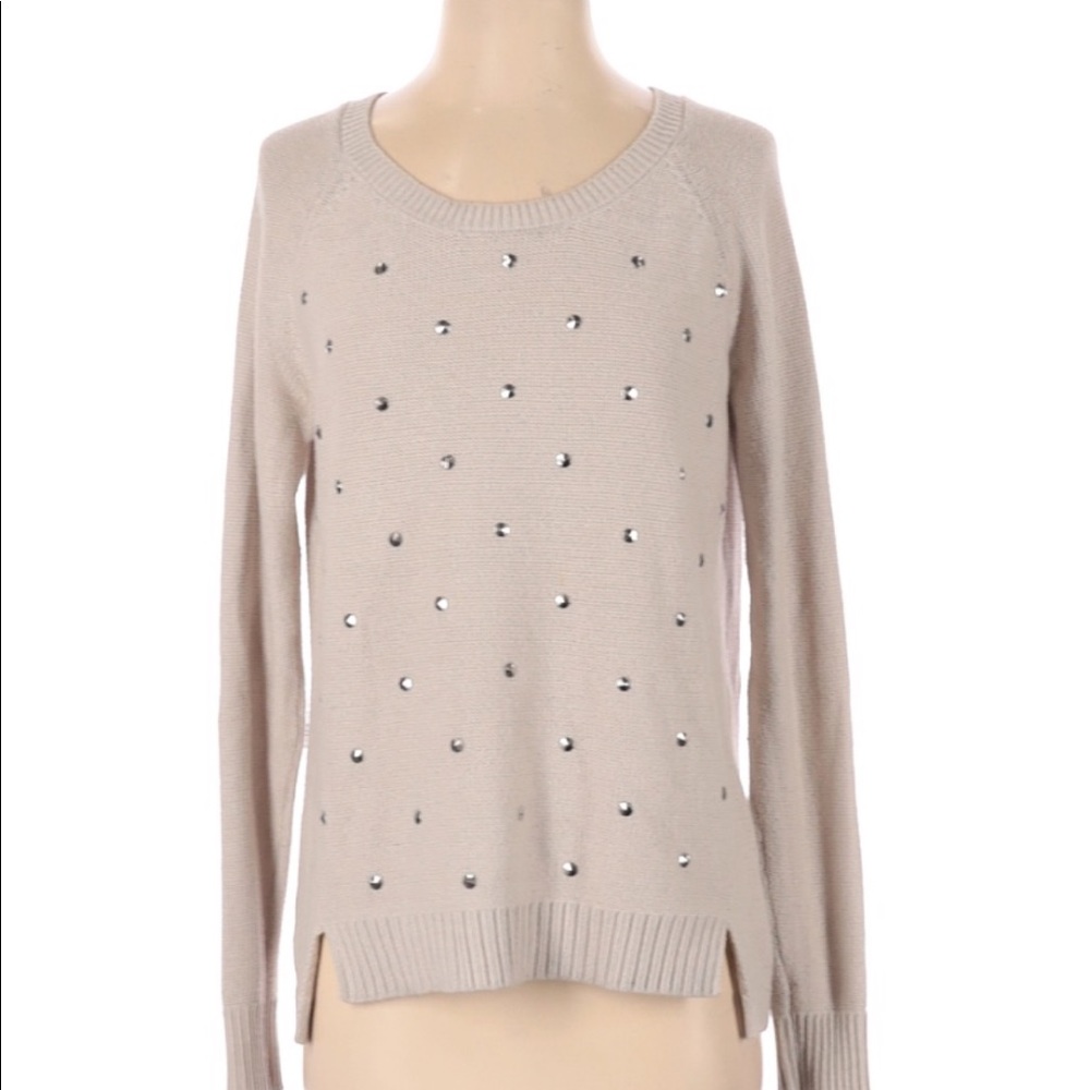 Rock & Republic cream studded sweater S